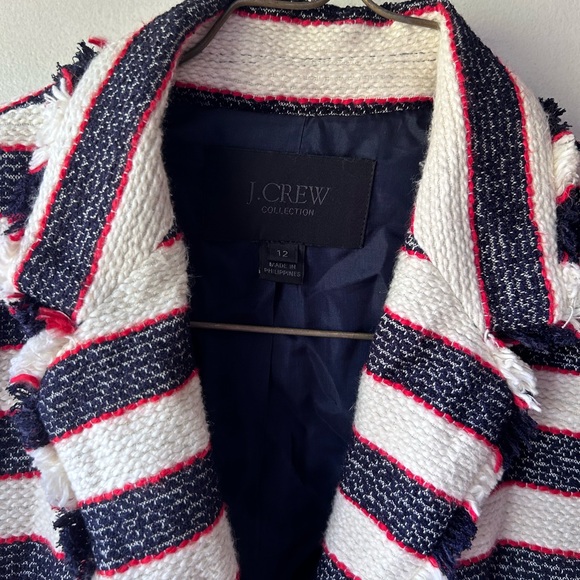 J. Crew Tweed Blazer Nautical Stripes - Picture 4 of 6